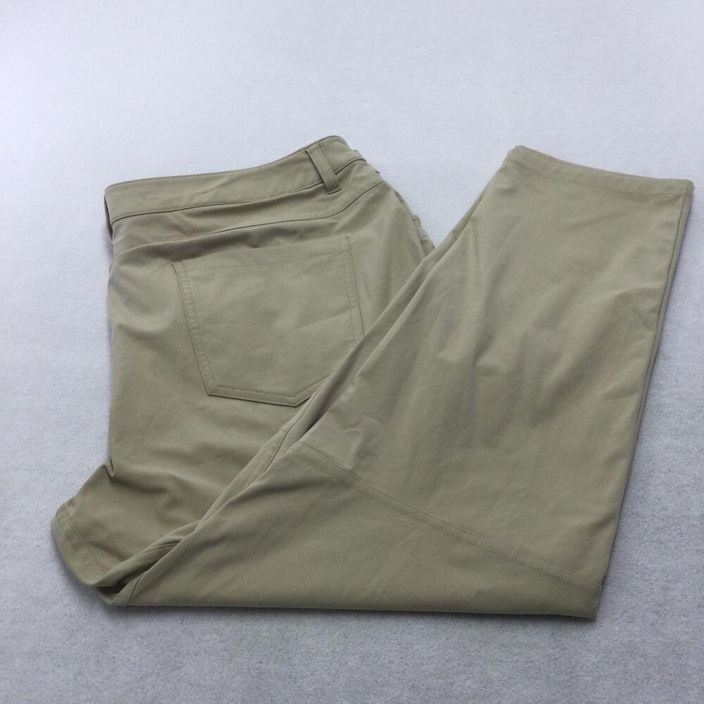 Lululemon Pants Mens 40x32 Beige Stretch Chino Straight Leg 5 Pocket Casual
